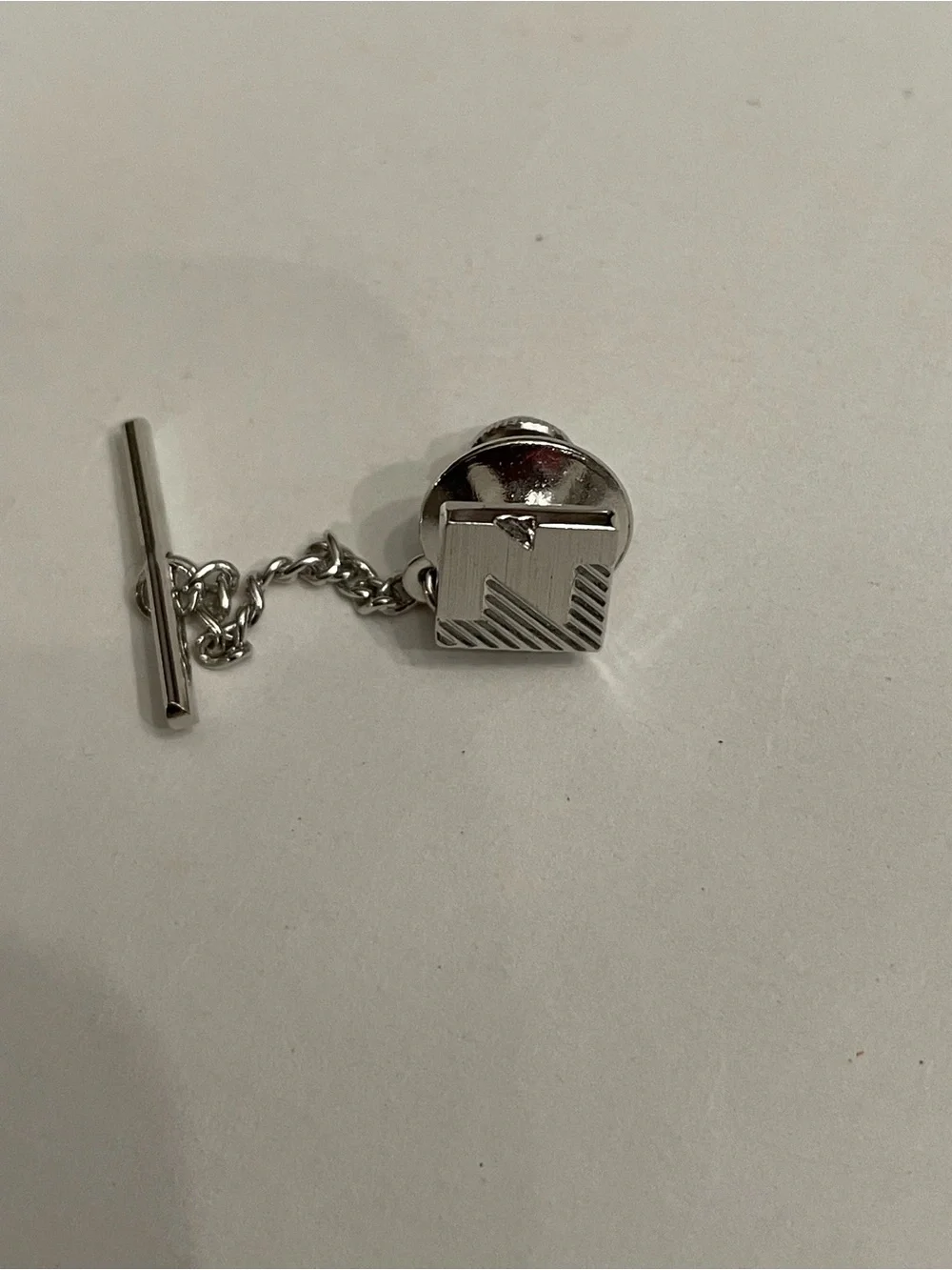 Nina Ricci Silver Square T-Bar Tie Tack Pin – Men’s Accessory like new